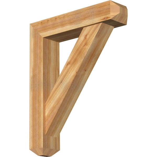 Ekena Millwork Traditional Craftsman Rough Sawn Bracket w/ Offset Brace, Western Red Cedar, 8"W x 36"D x 44"H BKT0806X36X44TRA04RWR - main